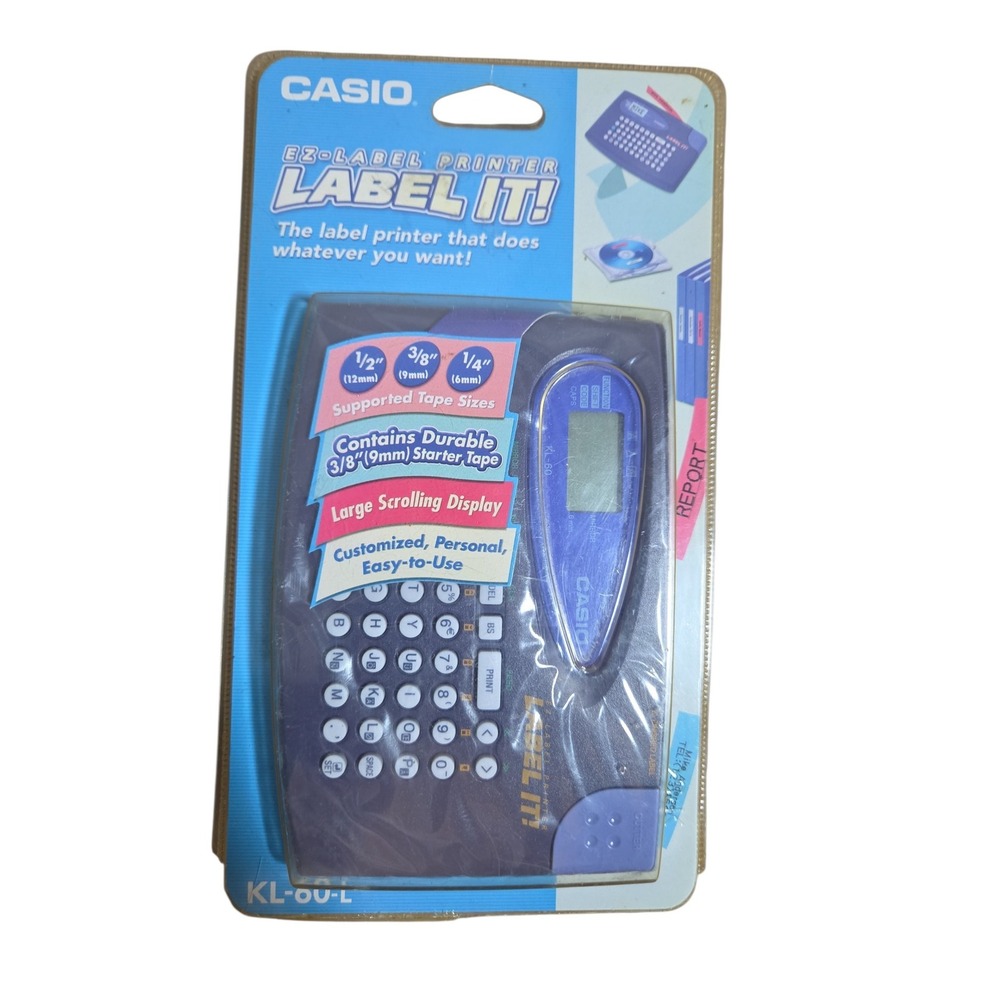 Casio KL-60 EZ-Label Printer Compact Label System Blue New Sealed KL-60-L